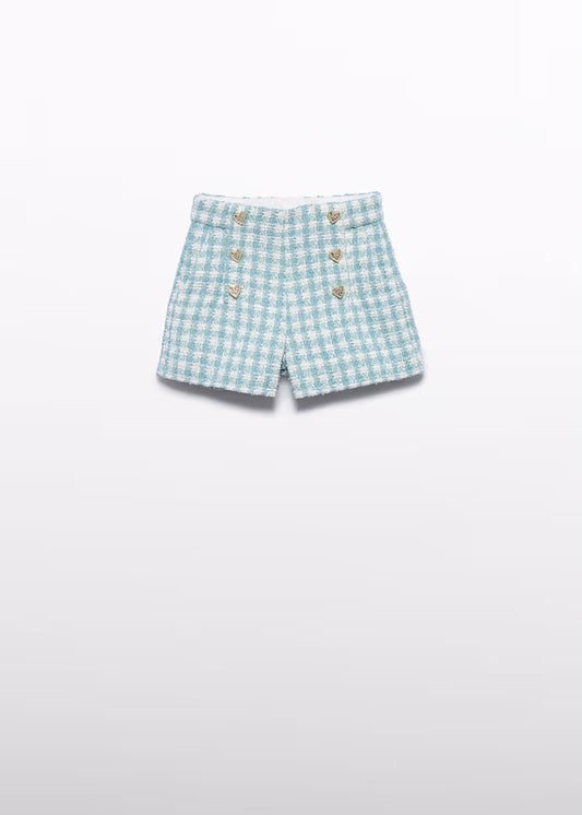 Abel & Lula - Girl Lurex Plaid Bermuda Shorts