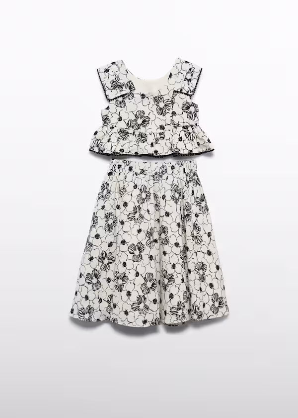 Abel & Lula - Girl Printed Midi Skirt and Top Set