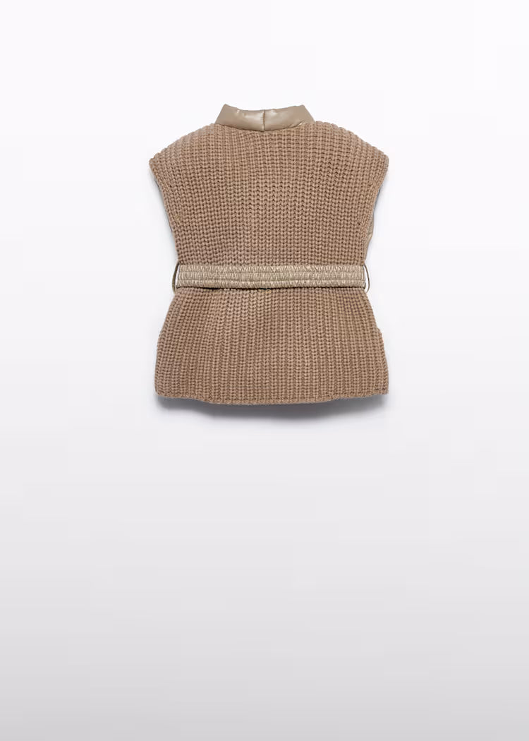 Abel & Lula - Girl Quilted Faux Leather Vest