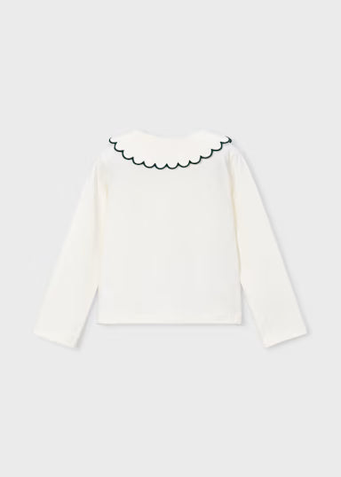 Mayoral - Girl Scalloped Collar Polo Shirt
