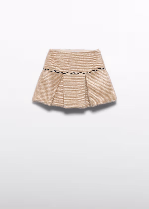 Abel & Lula - Girl 2-Piece Tweed-Style Skirt Set with Braided Trim