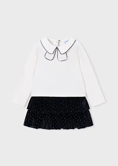 Mayoral - Girl Velvet T-Shirt and Skirt Set