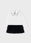 Mayoral - Girl Velvet T-Shirt and Skirt Set