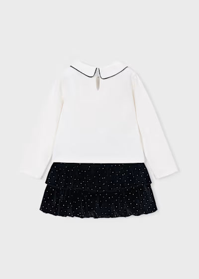 Mayoral - Girl Velvet T-Shirt and Skirt Set