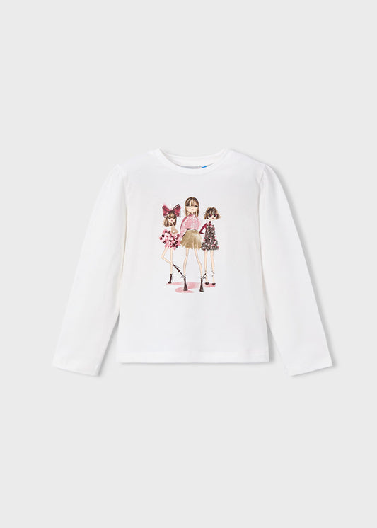 Mayoral - Girls Doll Motif Shirt