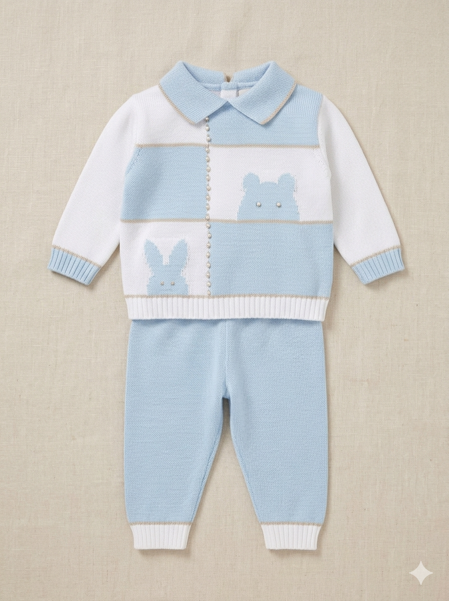 Bimbalo - Baby Boy Blue and White Set