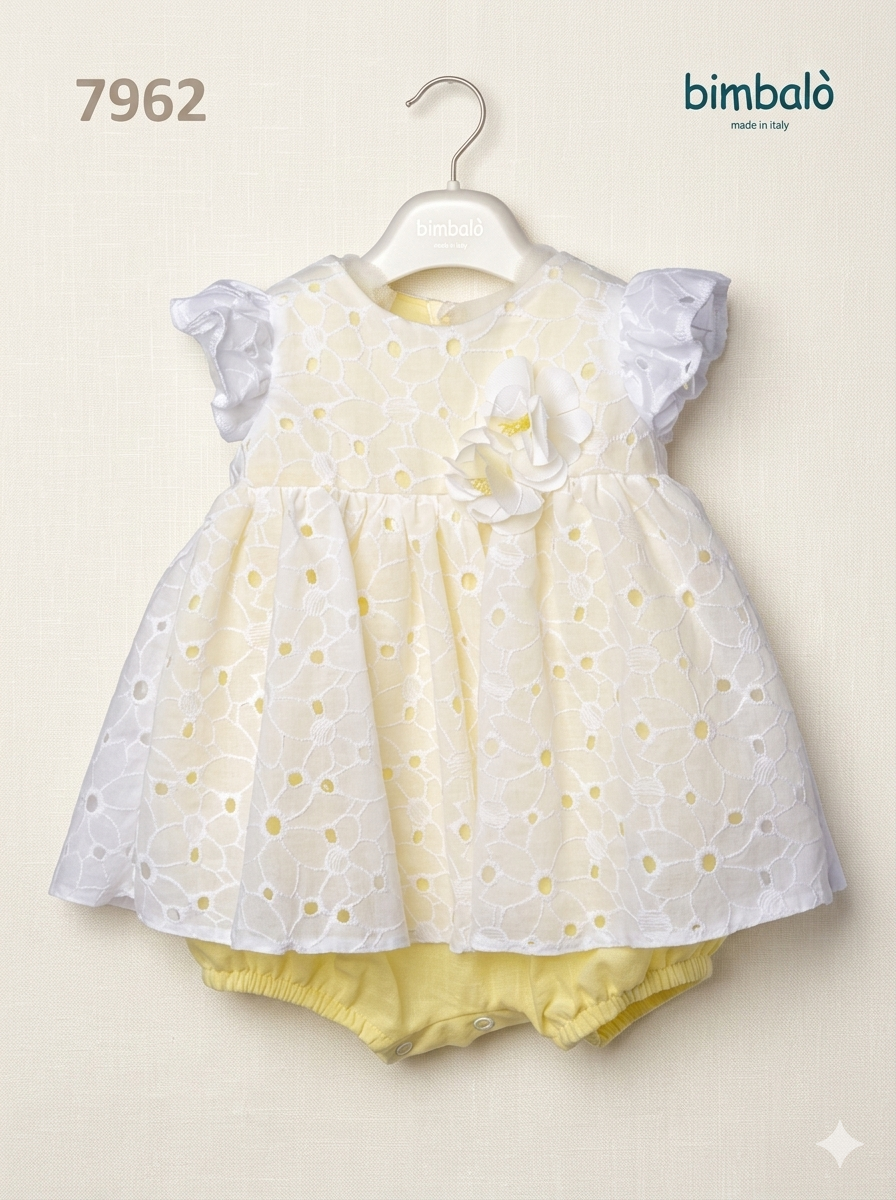 Bimbalo - Baby Girls Sleeveless Eyelet Romper Dress