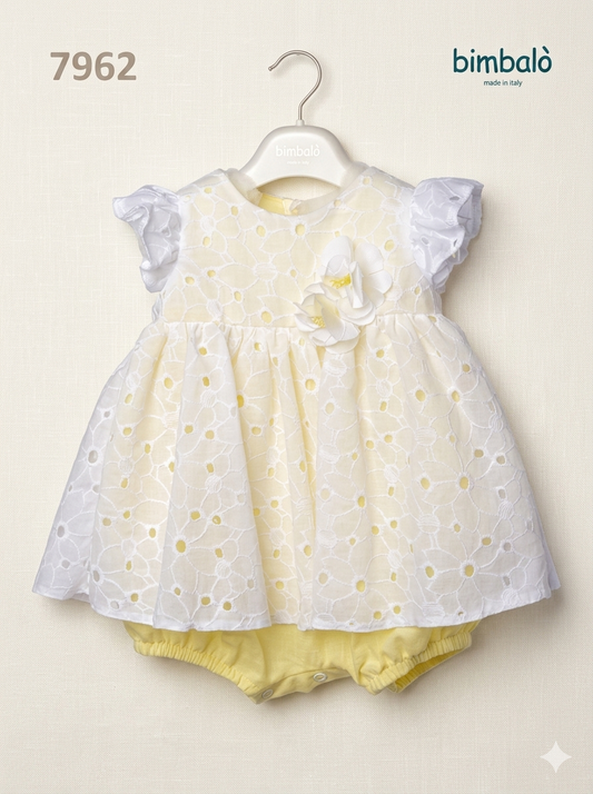 Bimbalo - Baby Girls Sleeveless Eyelet Romper Dress