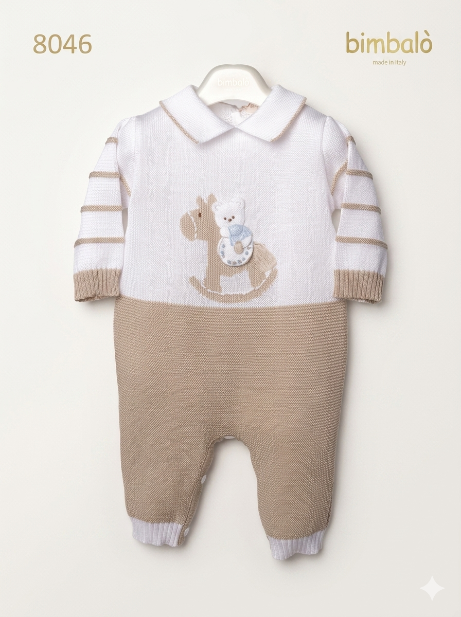 Bimbalo - Baby Boy Knit Romper with Rocking Horse