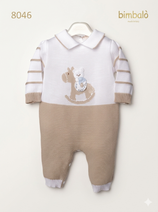 Bimbalo - Baby Boy Knit Romper with Rocking Horse