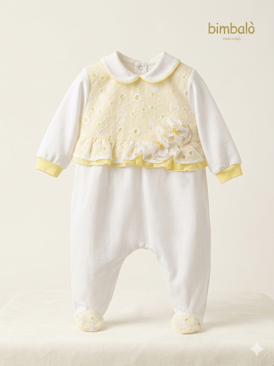 Bimbalo - Baby Girl Yellow Flower Onesie
