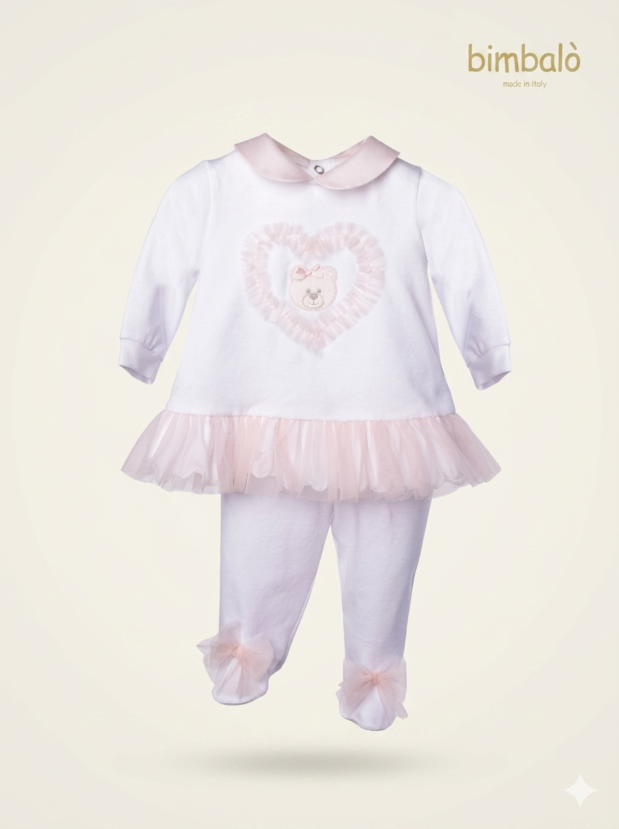 Bimbalo - Baby Girls Heart Teddy Bear Set