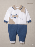 Bimbalo - Baby Boy Blue and Brown Rabbit Onesie