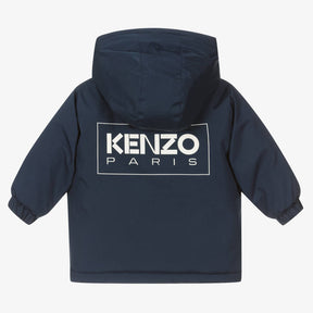 KENZO KIDS Boys Blue Padded Hooded Coat