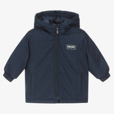 KENZO KIDS Boys Blue Padded Hooded Coat