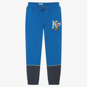 Kenzo Blue Cotton Logo Joggers