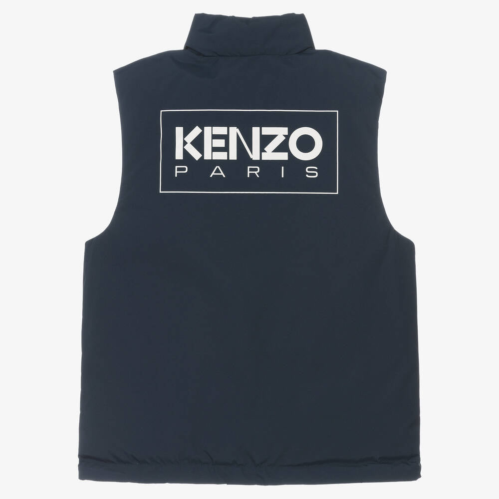 KENZO KIDS Teen Navy Blue Down Padded Gilet