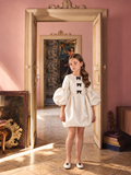 The Victoria Gown - Ivory Elegant Puff Sleeve Bubble Hem Party Dress