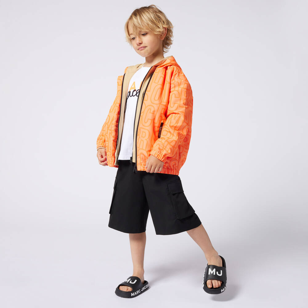 NEW!!  MARC JACOBS Boys Black Viscose Cargo Shorts