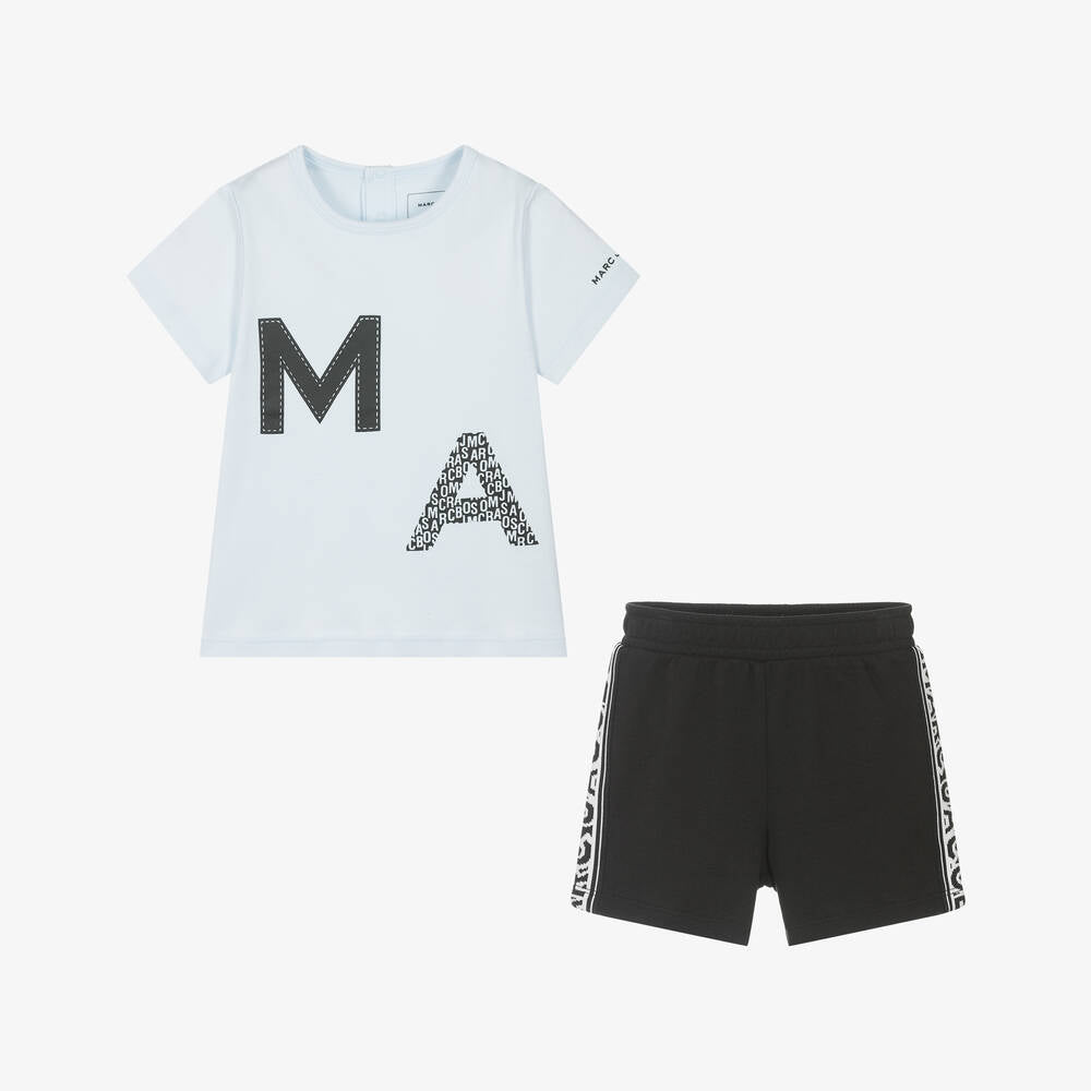 NEW!! MARC JACOBS Boys Blue & Black Cotton Shorts Set