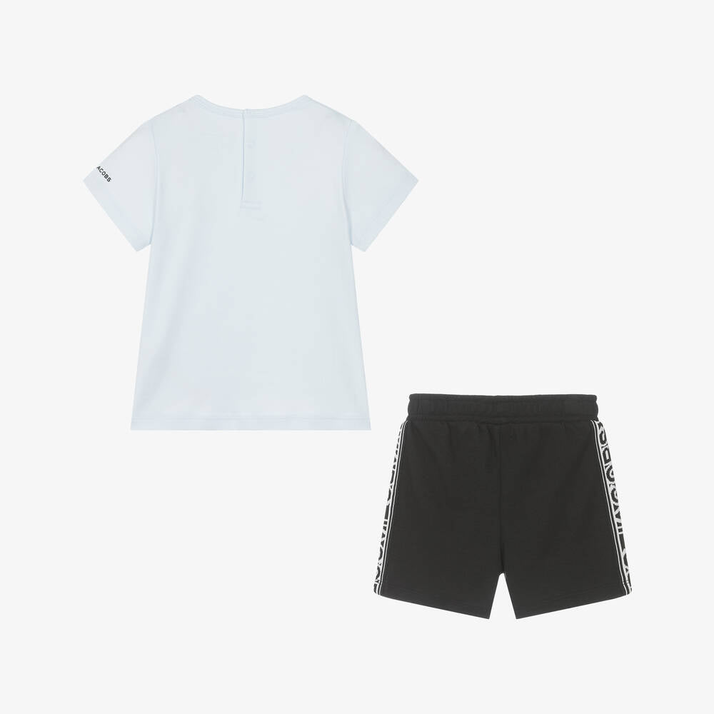 NEW!! MARC JACOBS Boys Blue & Black Cotton Shorts Set