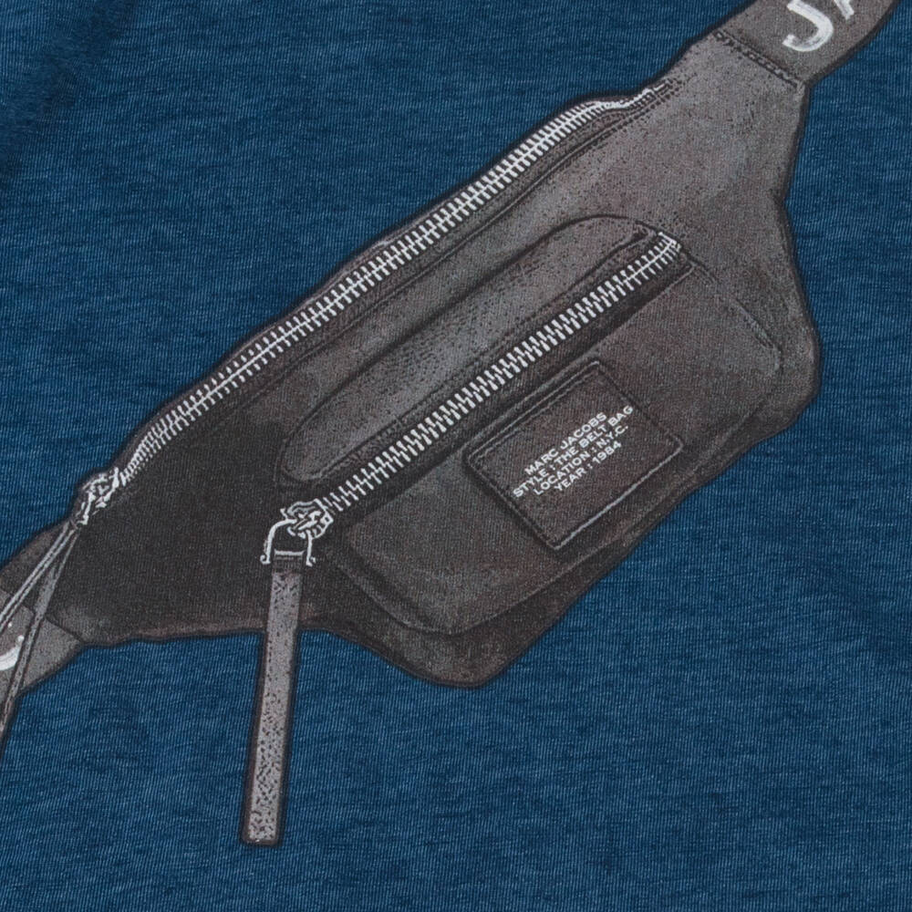 NEW!!  MARC JACOBS Boys Blue Cotton Biker Belt T-Shirt
