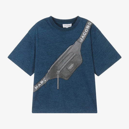 NEW!!  MARC JACOBS Boys Blue Cotton Biker Belt T-Shirt
