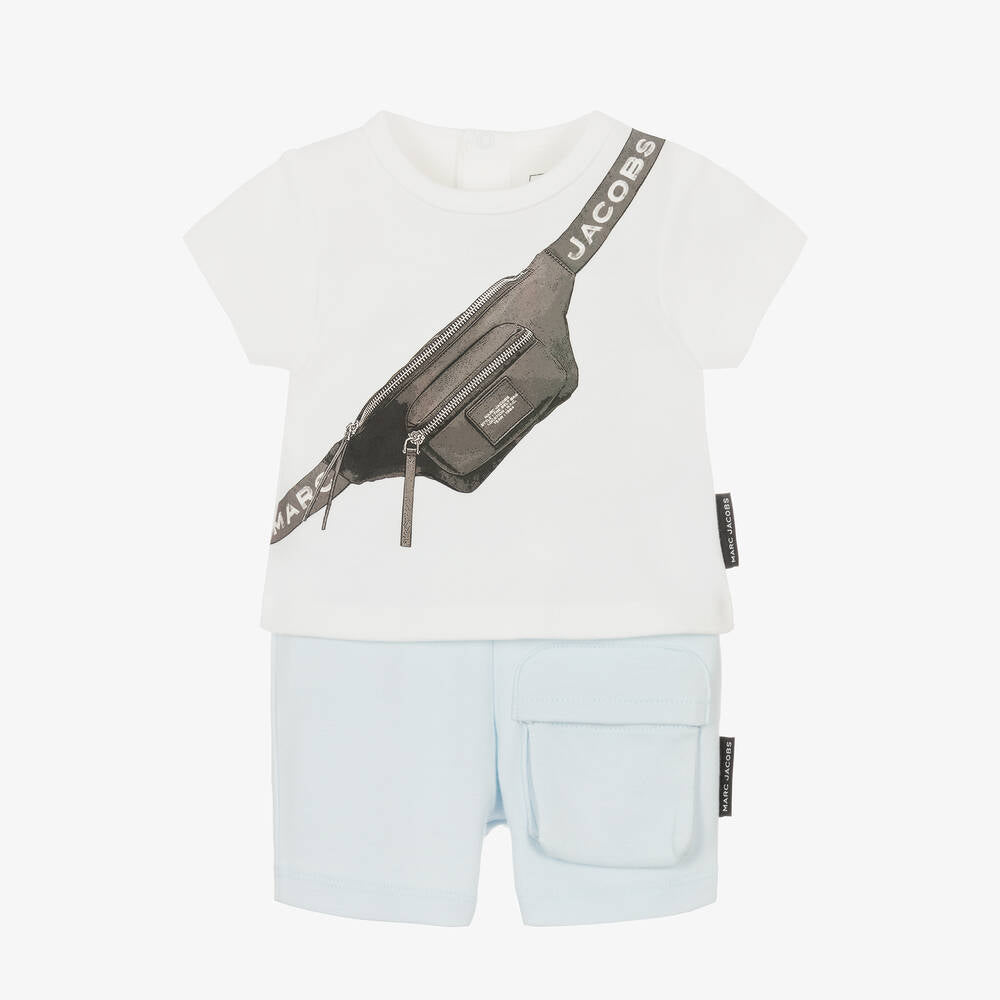 NEW!! MARC JACOBS Boys Blue Cotton Shorts Set