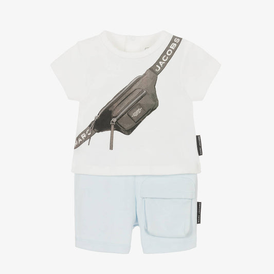 NEW!! MARC JACOBS Boys Blue Cotton Shorts Set