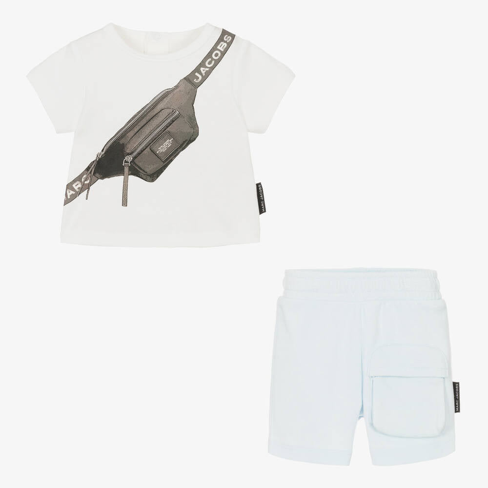 NEW!! MARC JACOBS Boys Blue Cotton Shorts Set
