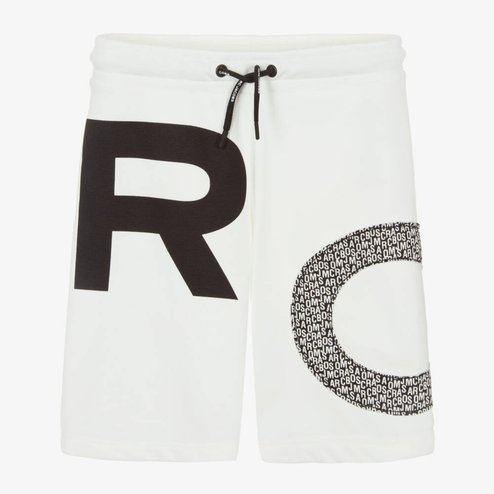 NEW!! MARC JACOBS Boys Ivory Cotton Jersey Logo Letter Shorts