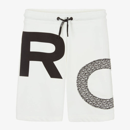 NEW!! MARC JACOBS Boys Ivory Cotton Jersey Logo Letter Shorts