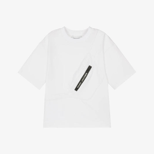 NEW!! MARC JACOBS Boys White Cotton Biker Belt Bag T-Shirt