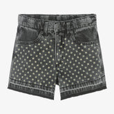 NEW!! MARC JACOBS Girls Black Denim Diamanté Shorts