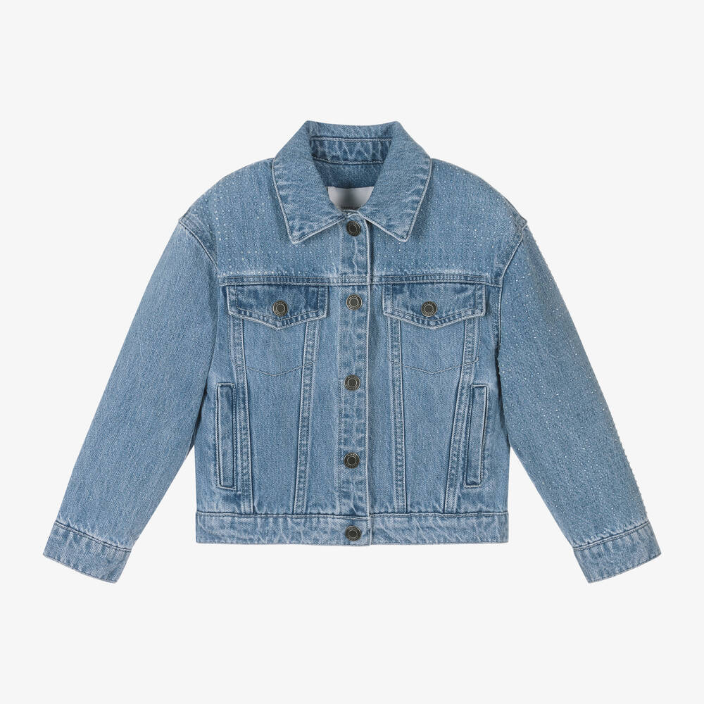 NEW!! MARC JACOBS Girls Blue Crystal Denim Jacket