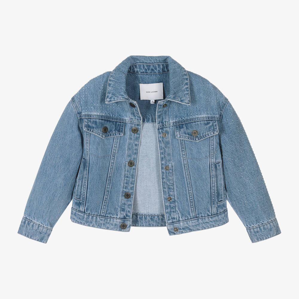 NEW!! MARC JACOBS Girls Blue Crystal Denim Jacket