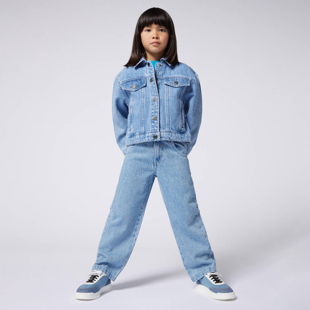 NEW!! MARC JACOBS Girls Blue Crystal Denim Jeans