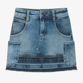 NEW!     MARC JACOBS Girls Blue Patchwork Denim Skirt