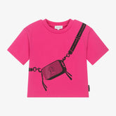 NEW!   MARC JACOBS Girls Pink Bag Print Cotton T-Shirt