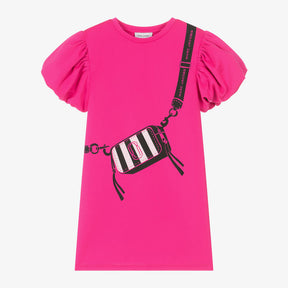 NEW!! MARC JACOBS Girls Pink Snapshot Bag Jersey Dress