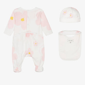 NEW!! MARC JACOBS Girls White & Pink Cotton Babygrow Set