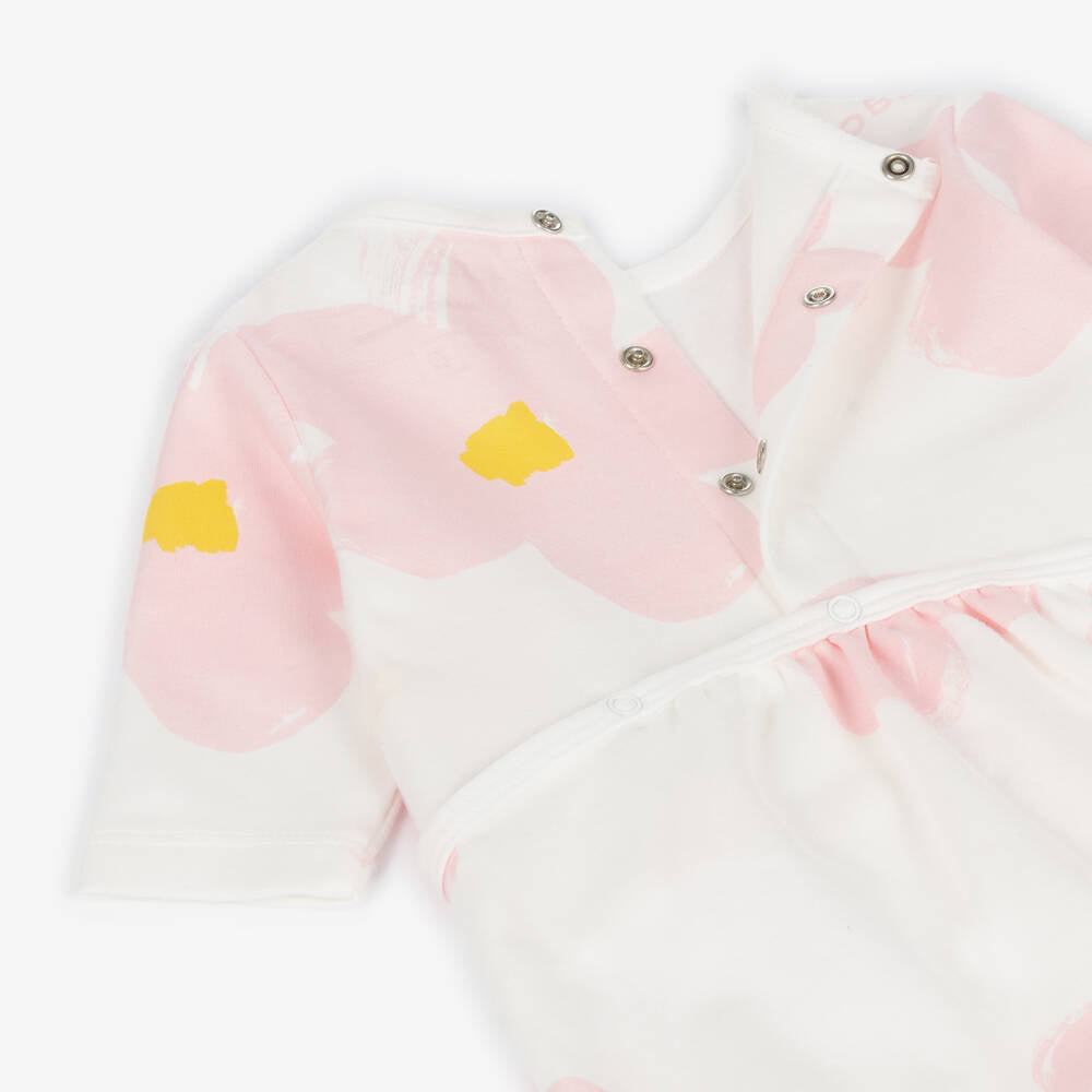 NEW!! MARC JACOBS Girls White & Pink Cotton Babygrow Set