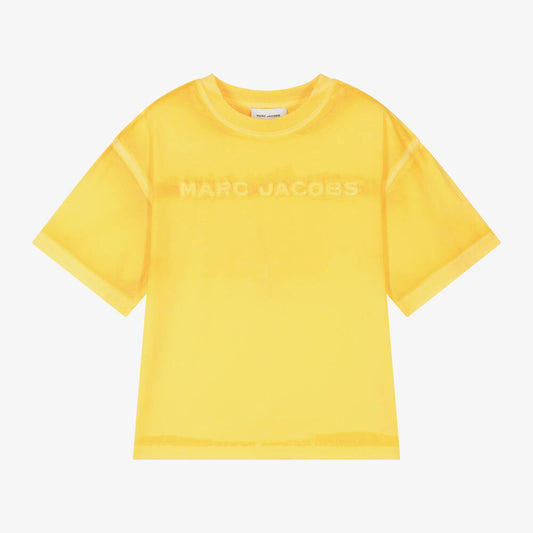 NEW!!  MARC JACOBS Yellow Cotton Dyed Effect T-Shirt