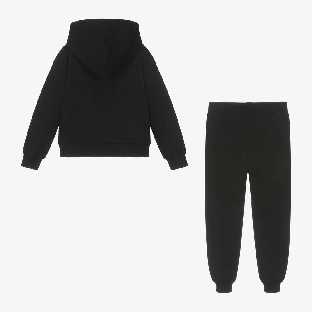 NEW!    Moschino Kid-Teen Black Cotton Tracksuit