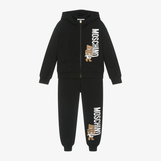 Moschino Kid-Teen Black Cotton Tracksuit