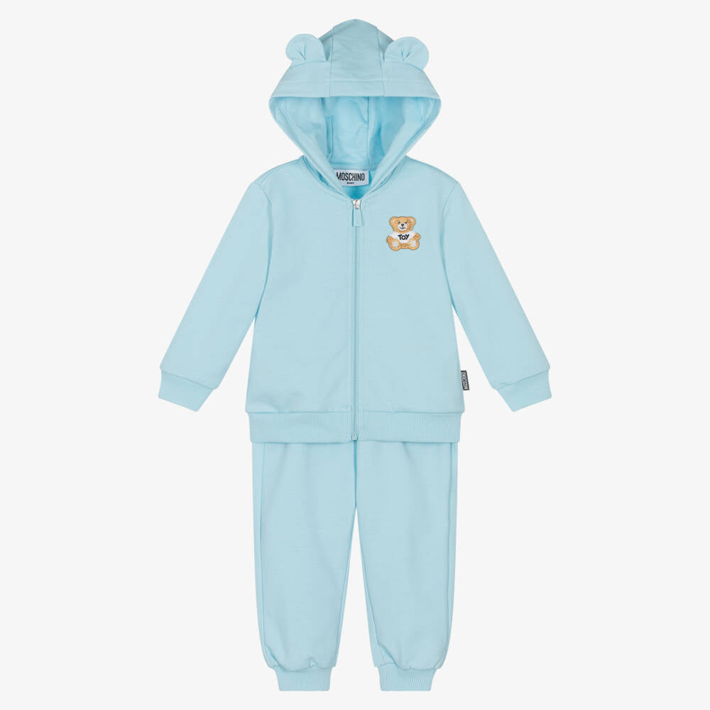 NEW!! Moschino Blue Cotton Teddy Bear Tracksuit