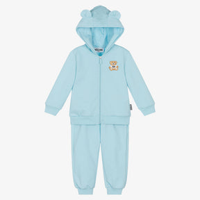 NEW!! Moschino Blue Cotton Teddy Bear Tracksuit