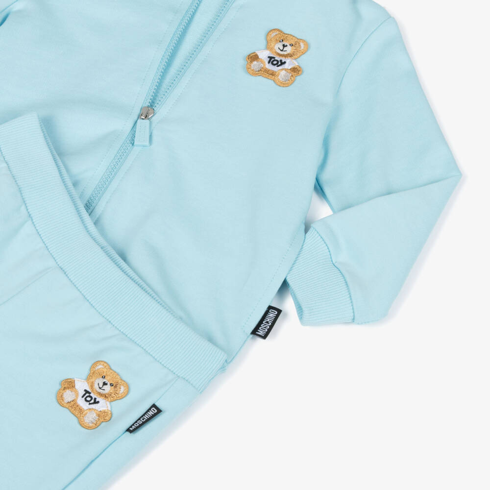 NEW!! Moschino Blue Cotton Teddy Bear Tracksuit