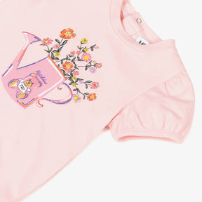 NEW!! Moschino Girls Pink Cotton Floral Print T-Shirt