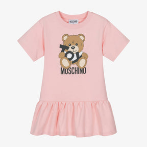 NEW!! Moschino Girls Pink Cotton Teddy Bear Dress